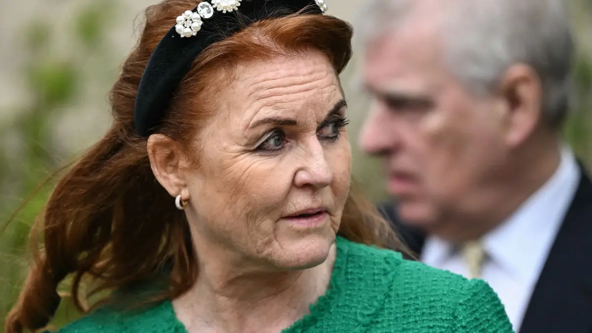 (FILES) Sarah Ferguson (L), followed by Britain's Prince Andrew, Duke of York, leaves St. George's Chapel, in Windsor Castle, after attending the Easter Mattins Service, on March 31, 2024. Britain's former prince Andrew is under intense pressure to explain his close ties to late American financier Jeffrey Epstein alongside his ex-wife Sarah Ferguson, after the US Justice Department released a new batch of documents on January 30, 2026. Revealing the extent of ties between Ferguson and Epstein. "Thank you Jeffrey for being the brother I have always wished for," she, wrote in an email dated August 2009, a year after Epstein was convicted for procuring a minor for prostitution. (Photo by JUSTIN TALLIS / AFP)