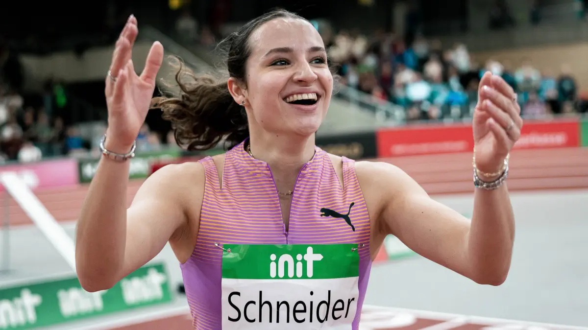 GER, Leichtathletik, Athletics, INIT Indoor Karlsruhe , 08.02.2026: Rosina Schneider (TV Sulz, 60m Huerden Frauen), GER, Leichtathletik, Athletics, INIT Indoor Karlsruhe , 08.02.2026,
Foto: Eibner-Pressefoto/Stefan Mayer