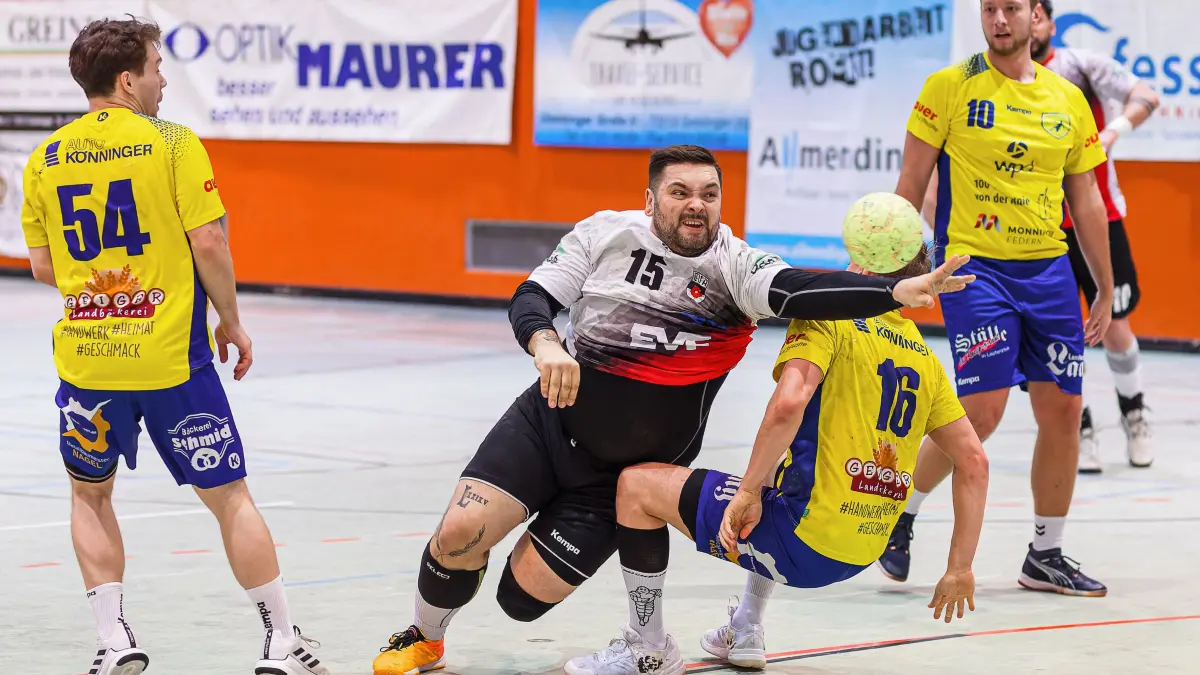 Handball Landesliga: Handball Landesliga; TV Altenstadt - SG Lauterstein II;
Maximilian Mogath (TV Altenstadt, #15);
08.02.2026; Michelberghalle; Geislingen.
Foto: Thomas Madel
