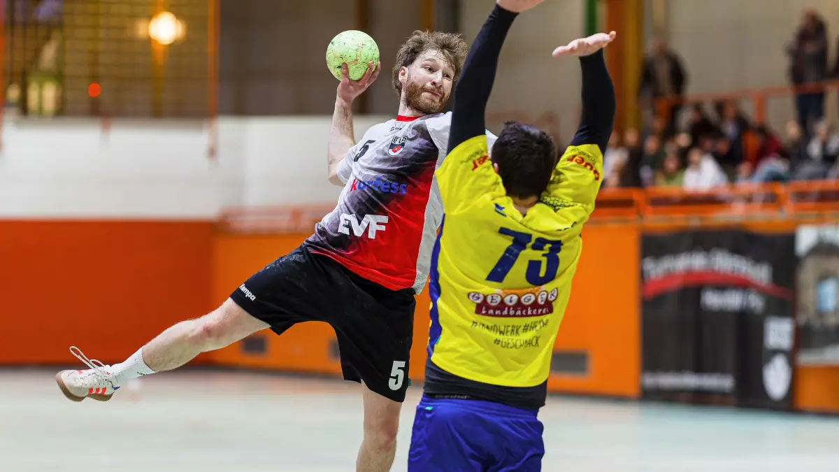 Handball Landesliga: Handball Landesliga; TV Altenstadt - SG Lauterstein II;
Philipp Hansmann (TV Altenstadt, #5);
08.02.2026; Michelberghalle; Geislingen.
Foto: Thomas Madel