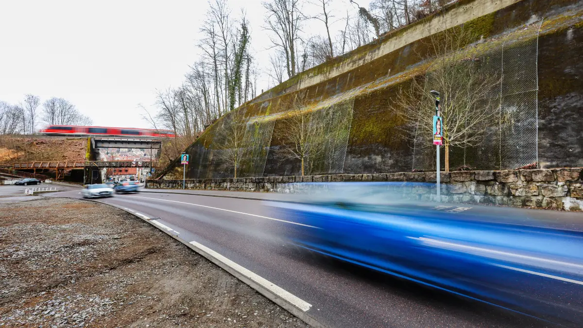 Stuttgarter Straße, Johanniterstraße Schwäbisch Hall - Baustelle Weilertunnel - Bundesstraße