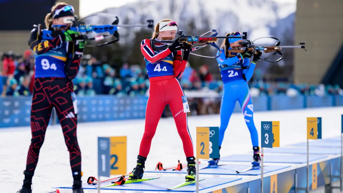 Milano Cortina 2026: Die deutsche Biathlon Mixed Staffel gewinnt die Bronze Medaille: February 8, 2026, Anterselva, Italy: 260208 Franziska Preuss of Germany, Maren Kirkeeide of Norway and Lisa Vittozzi of Italy compete in biathlon mixed relay during day 2 of the 2026 Winter Olympics on February 8, 2026 in Anterselva. .Photo: Mathias Bergeld / BILDBYRÃ…N / kod MB / MB1316.skidskytte biathlon skiskyting olympic games olympics winter olympics os ol olympiska spel vinter-os olympiske leker milano cortina 2026 milan cortina 2026 milano cortina 2026 olympic games milano cortina 2026 winter olympic games milano cortina-os milano cortina-ol vinter-ol 2 bbeng mixed relay stafett mixedstafett tyskland norge italien (Credit Image: Mathias Bergeld/Bildbyran via ZUMA Press)