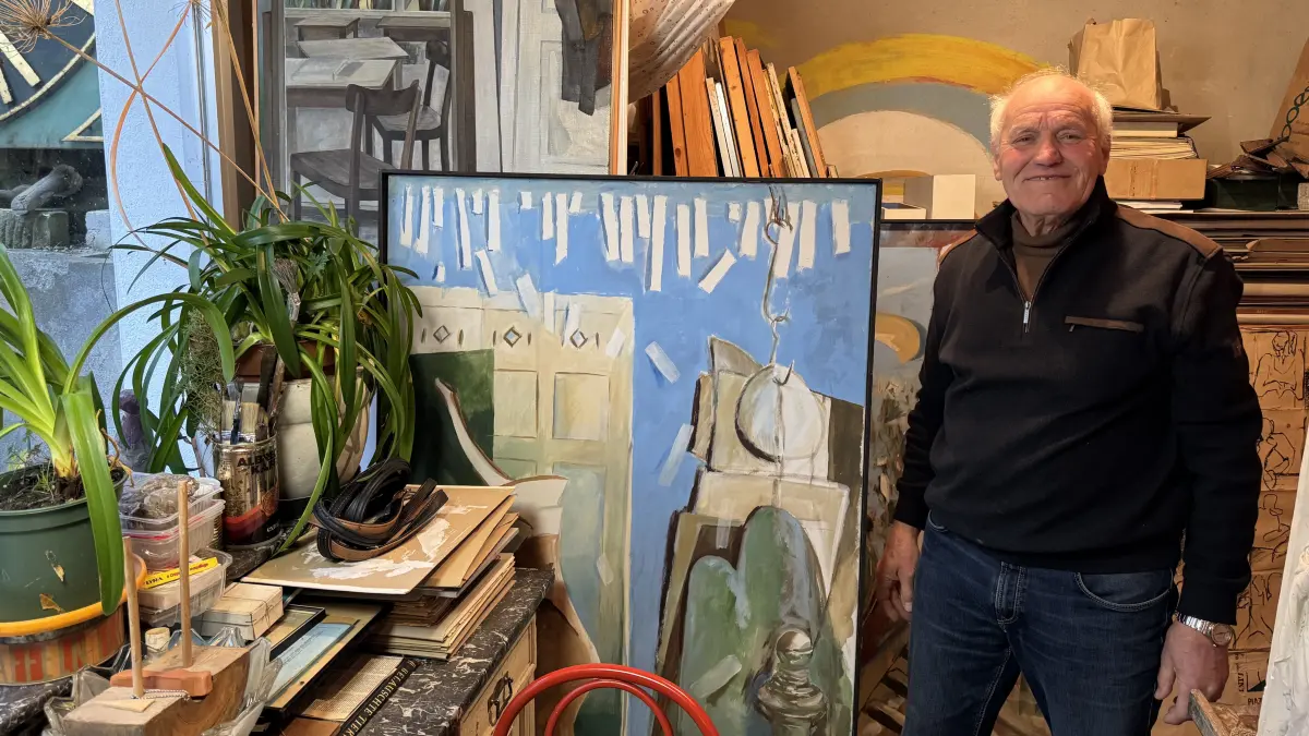 Fritz Leibfritz war Kunstpädagoge am Ebinger Gymnasium und ist auch mit über 80 Jahren noch als freischaffender Künstler aktiv.