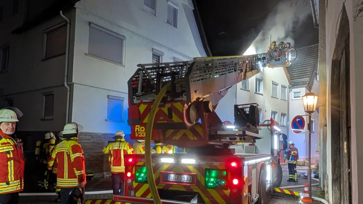 Brand in der Rottenburger Altstadt