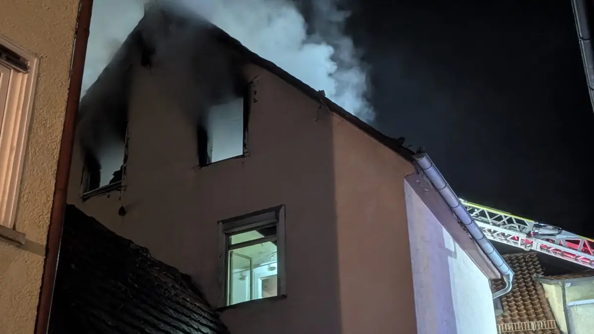 Brand in der Rottenburger Innenstadt am Freitagabend.