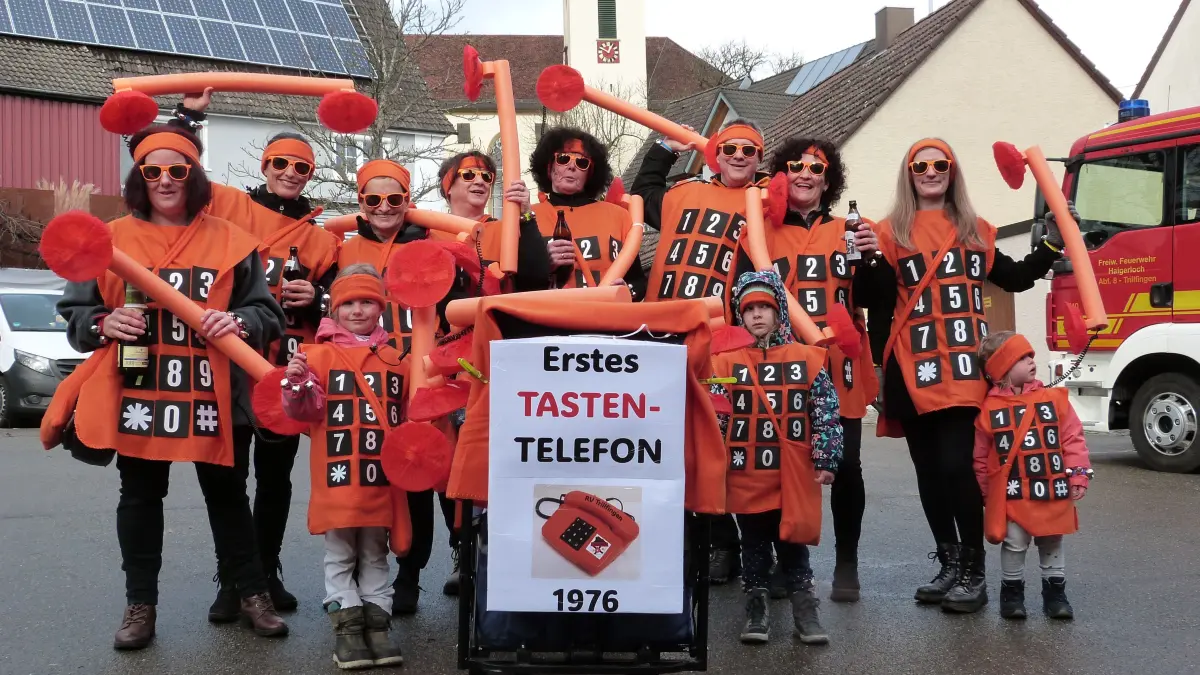 1976 gab es die ersten Telefone mit Wahltasten - das Motto des Radfahrvereins "Germania" Trillfingen