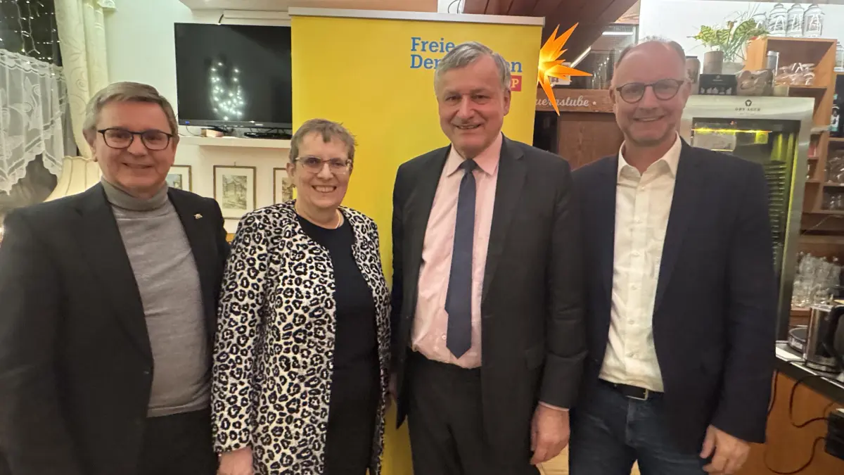 Die FDP-Spitzen, von links: Rudi Fischer, Jutta Pagel-Steidl, Hans-Ulrich Rülke und Timm Kern.