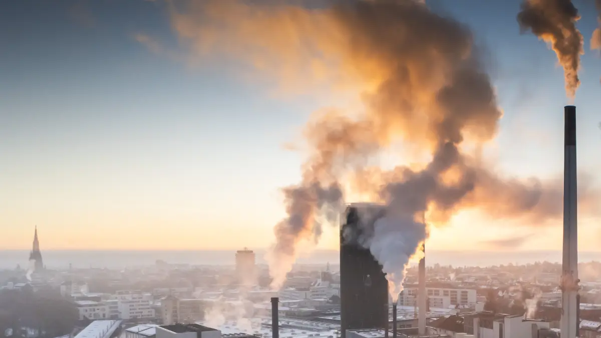lFernwärme FUG Ulm in Söflingen Ulm Kalter Wintermorgen kraftwerk scheint mit voller Leistung zu laufen t