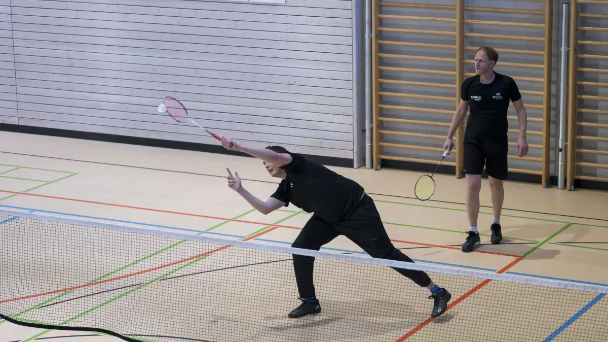 Badminton Das 1. Herren-Doppel der TSF Gschwend mit Marius Bolsinger (links) und Markus Fuchs musste sich beim 4:4 gegen Kirchheim knapp mit 18:21, 15:21 und 21:23 geschlagen geben