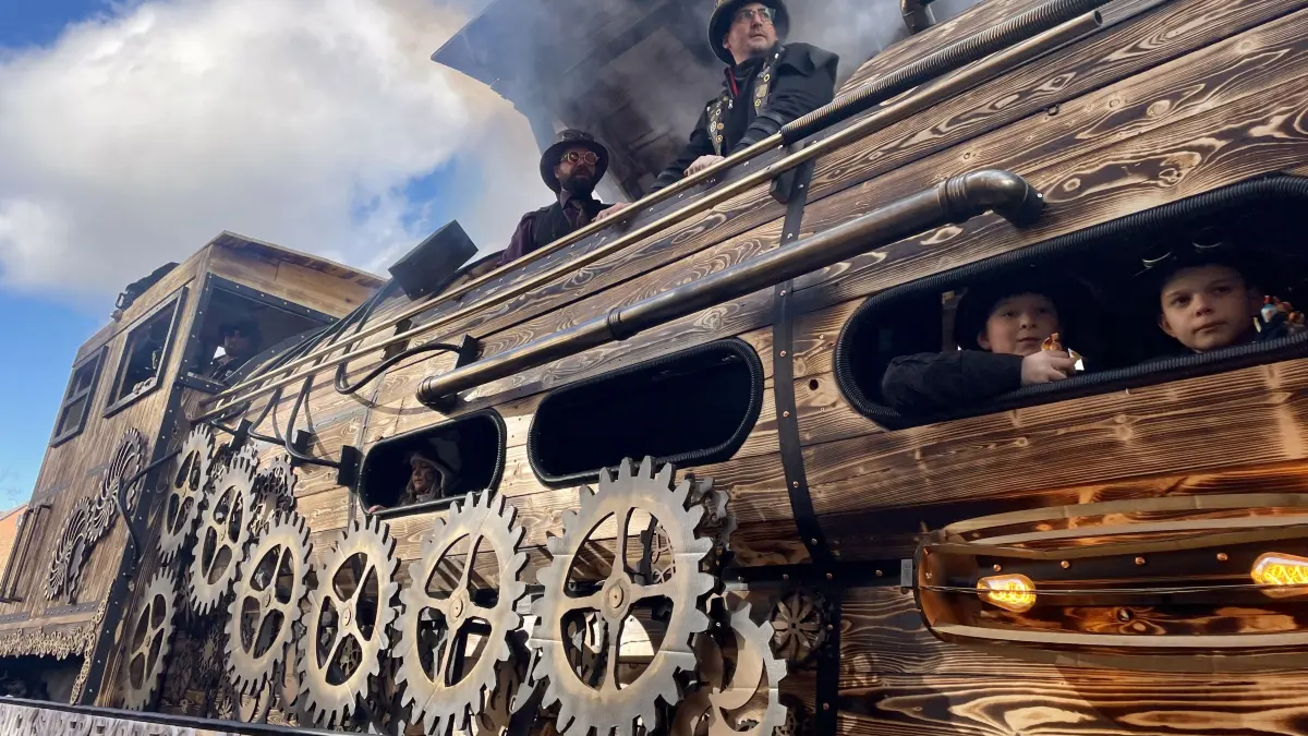 Bilderbogen zum Faschingsumzug im Jahr des 800. Stadtjubiläums.
