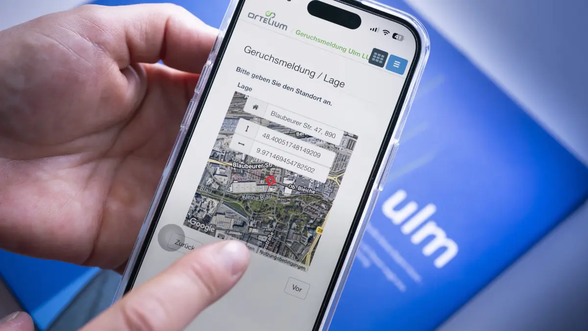 Mobil App Geruchsmelder in Ulm Mit GPS Daten Ortelium