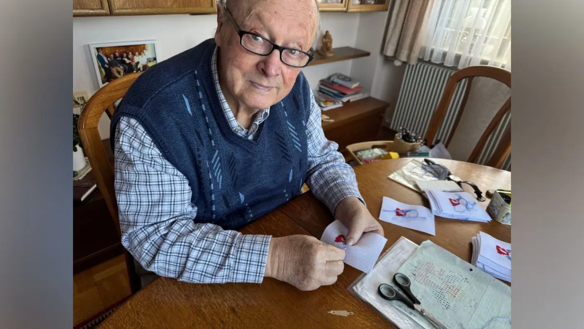 Fritz Fauser aus Mössingen stickt leidenschaftlich geren