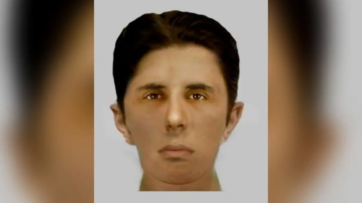 Das Phantombild des unbekannten Mannes.
