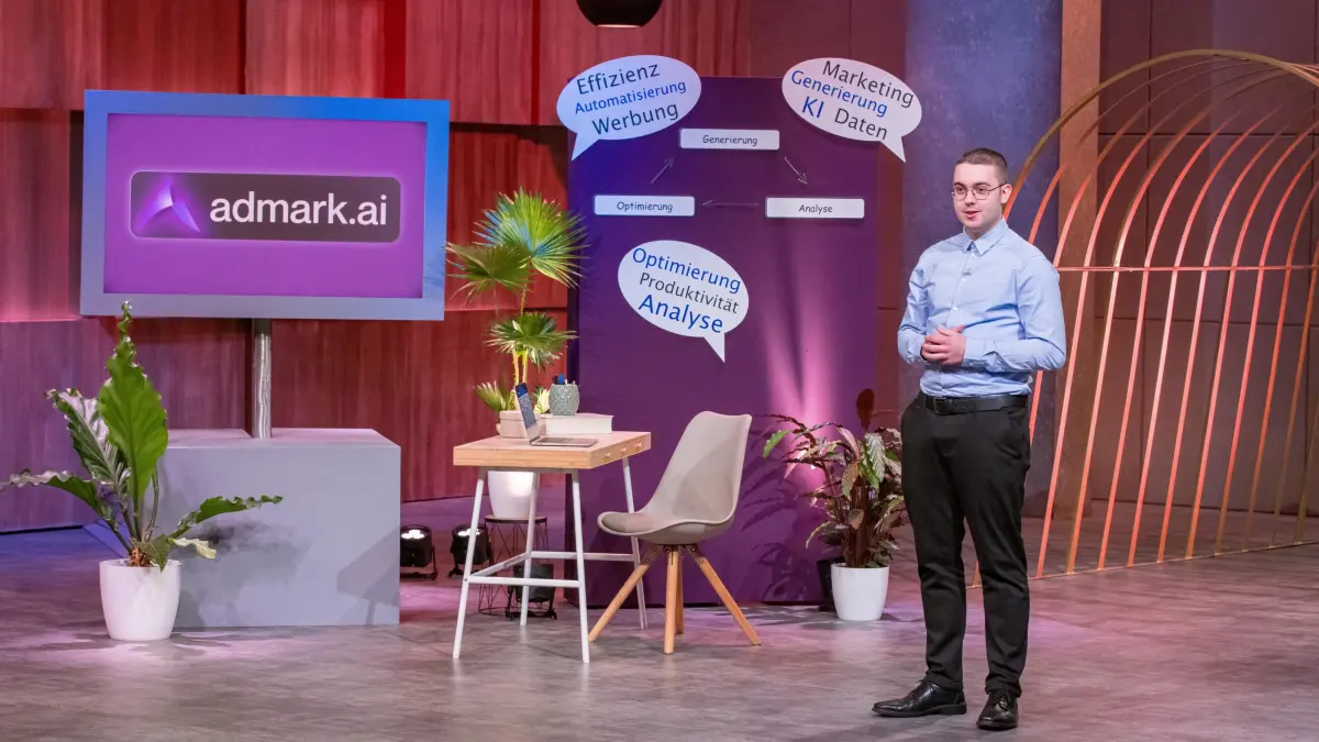 Christopher Luis Zoellner pitchen am 23. Februar 2026 in „Die Höhle der Löwen“ sein Produkt admark.ai.