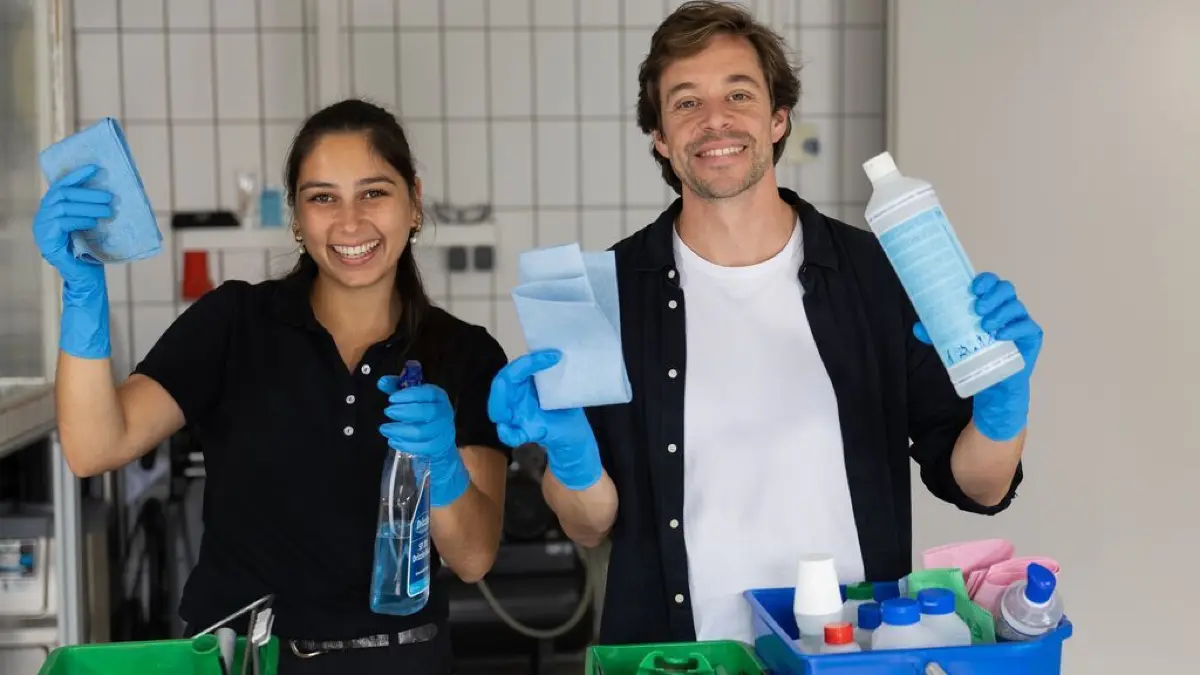 Saubermachen kann ganz einfach sein: Wie das geht, zeigen Checker Tobi und die Dettingerin Sarah Lutz, deutsche Meisterin im Gebäudereinigen, am Samstag in TV-Sendung auf Kika