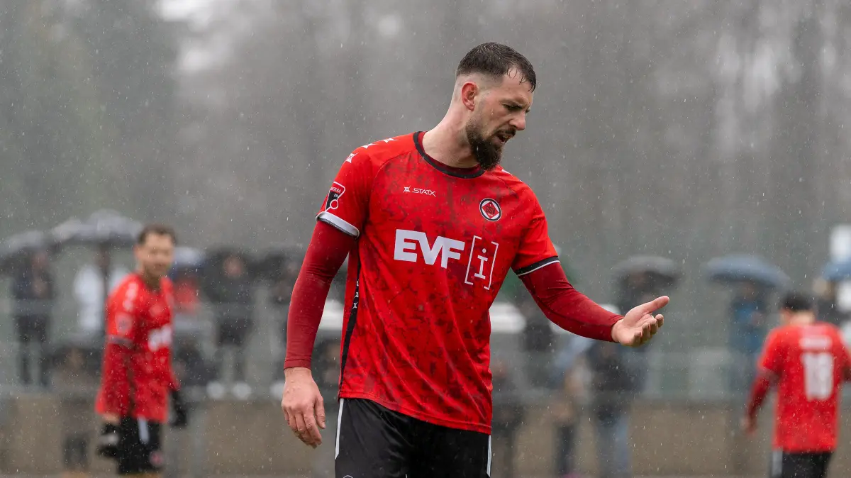 FSV 08 Bietigheim-Bissingen vs. 1. Goeppinger SV, Fussball, Oberliga BW, 20.Spieltag, 2025/2026, 21.02.2026: Gentian Lekaj (1.Goeppinger SV,#09 ,
FSV 08 Bietigheim-Bissingen vs. 1. Goeppinger SV, Fussball, Oberliga BW, 20.Spieltag, 2025/2026, 21.02.2026,
Foto: Eibner-Pressefoto/Daniele La Rocca