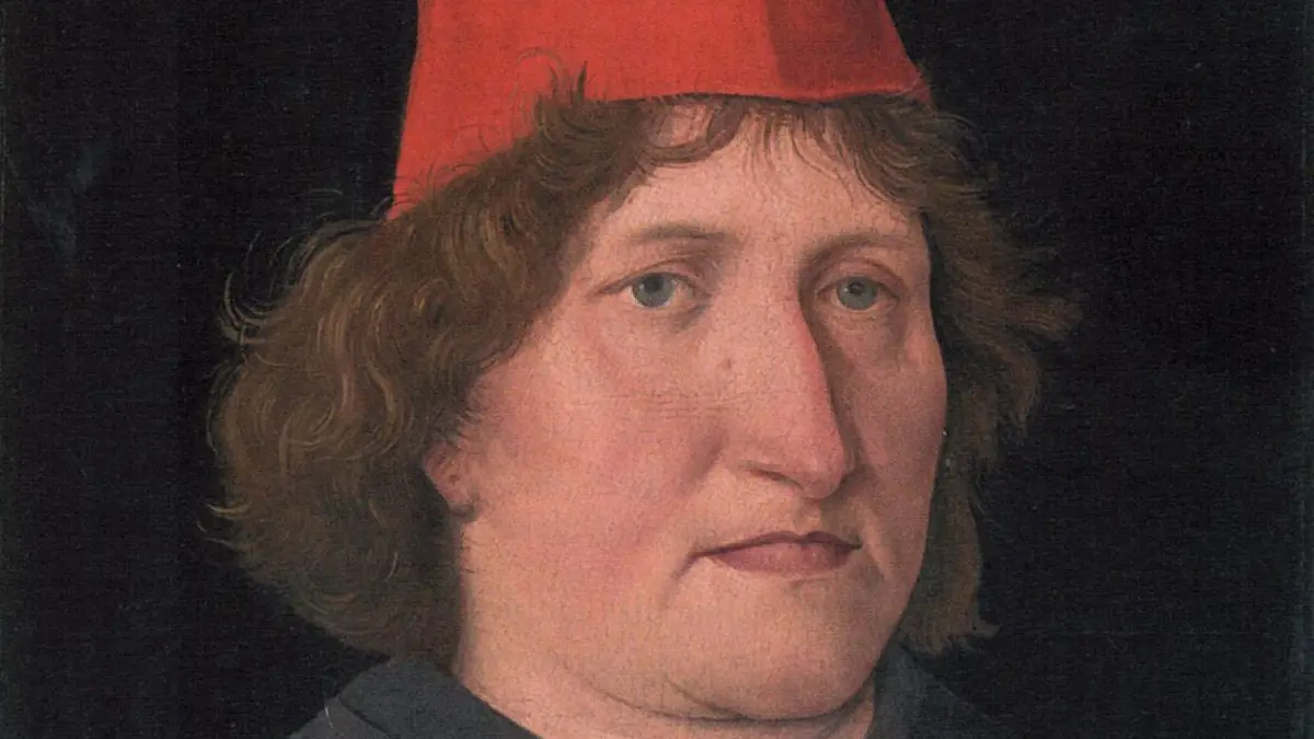 Graf Eitelfriedrich II. von Hohenzollern auf einem wiederentdeckten Gemälde vom Ende des 15. Jahrhunderts (Ausschnitt).