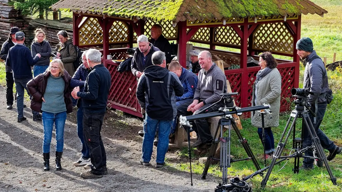 SWR-Fernsehteam an der Hundsberger Mühle