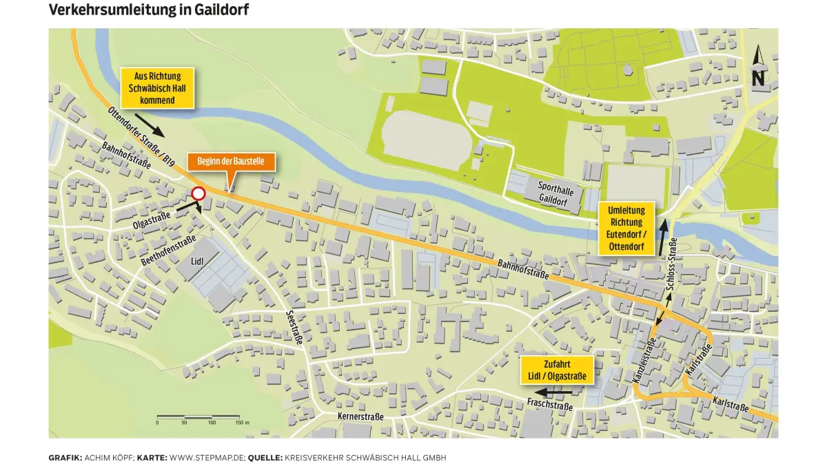 Grafik Umleitung Gaildorf