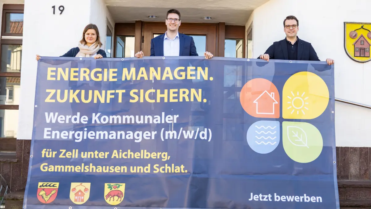 Energiemanager gesucht: Schlat, Gammelshausen und Zell brauchen Personal v. li. Gansloser, Flick, Kohl