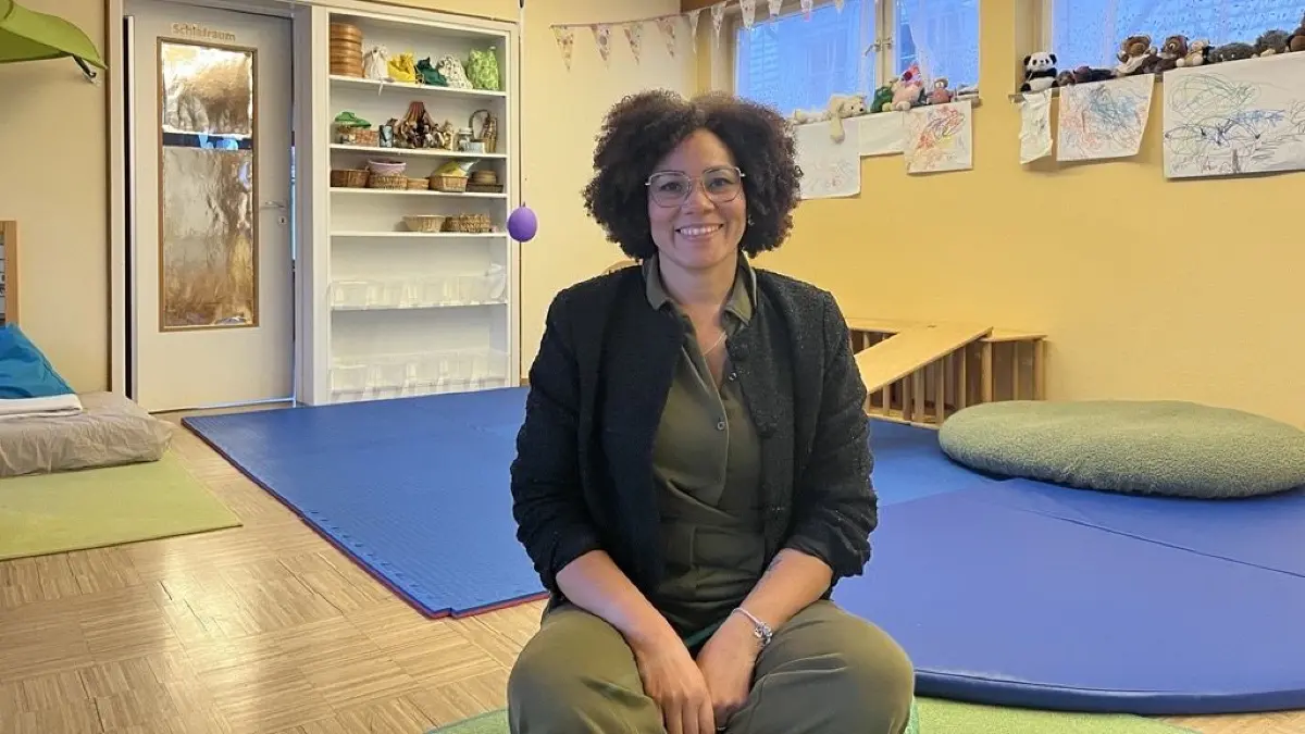 Fausta Bonilla Thomas in der Kita in Lehr