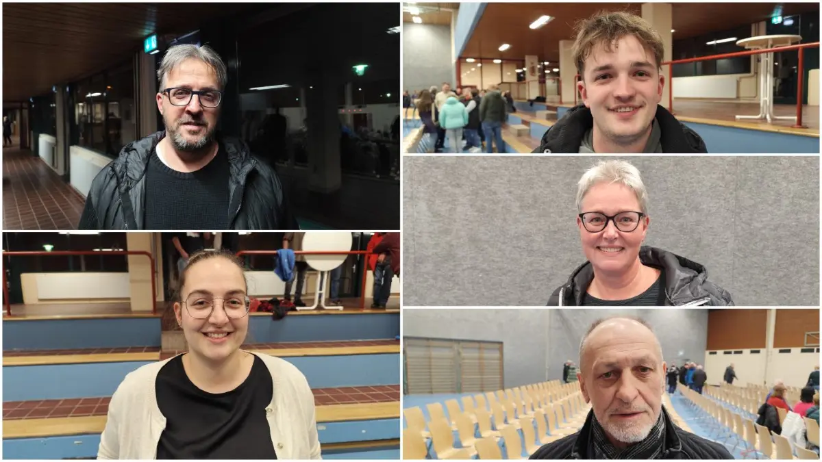 Fünf Allmendingerinnen und Allmendinger äußerten sich nach der Vorstellung beider Kandidaten für das Bürgermeisteramt.