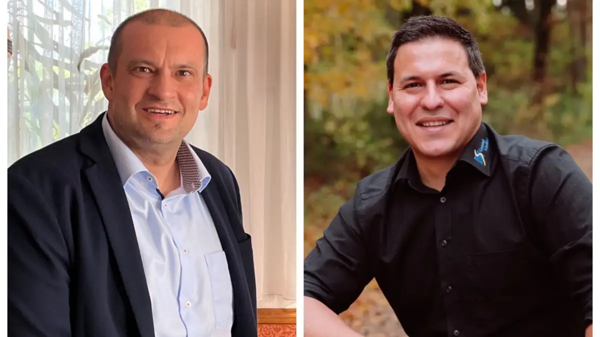 Bürgermeisterwahl in Schopfloch und Schnelldorf, Mathias Scheuer (links) und Tobias Strauß.