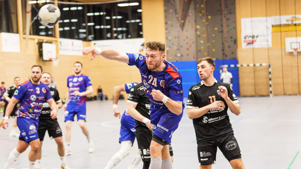 Handball Landesliga: Handball Landesliga; KuGiS Handball - HSG Owen-Lenningen;
Marc Becker (SG KuGi, #24);
28.02.2026; Bosig Hohensteinhalle; Gingen.
Foto: Thomas Madel