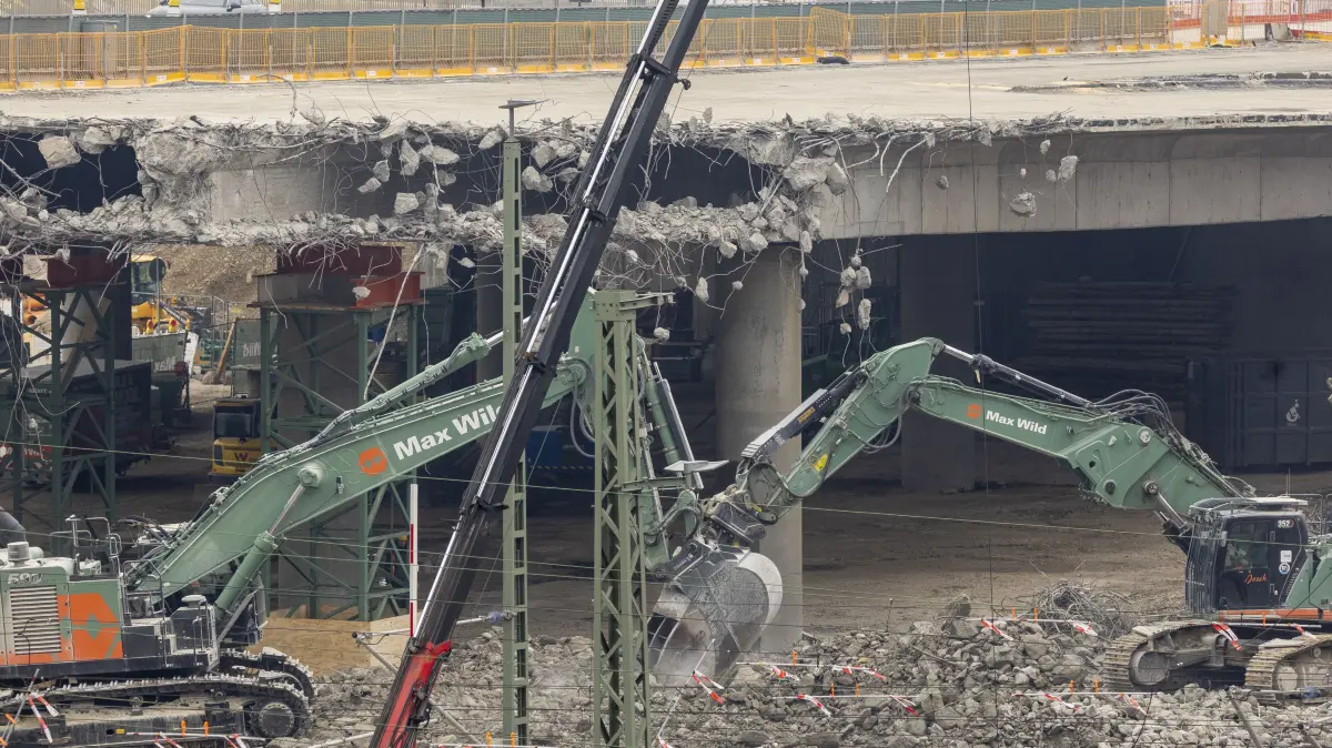 ulm Abbruch der Wallstraßenbrücke