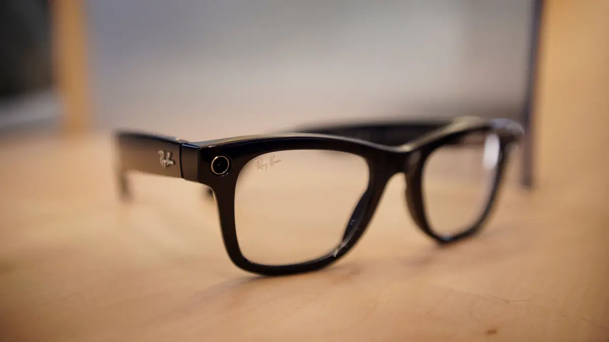 A picture taken on March 2, 2026 in Barcelona shows Ray Ban META AI glasses displayed at the Mobile World Congress (MWC), the world's biggest mobile technology showcase and fair. The Mobile World Congress (MWC), the major annual telecommunications event, opens today in Barcelona for an edition where Artificial Intelligence in telecommunications will take center stage in the debates. The event, which marking its twentieth anniversary, will host the world's leading telecommunications operators and numerous manufacturers. 109,000 industry professionals and visitors are expected. (Photo by Manaure Quintero / AFP)