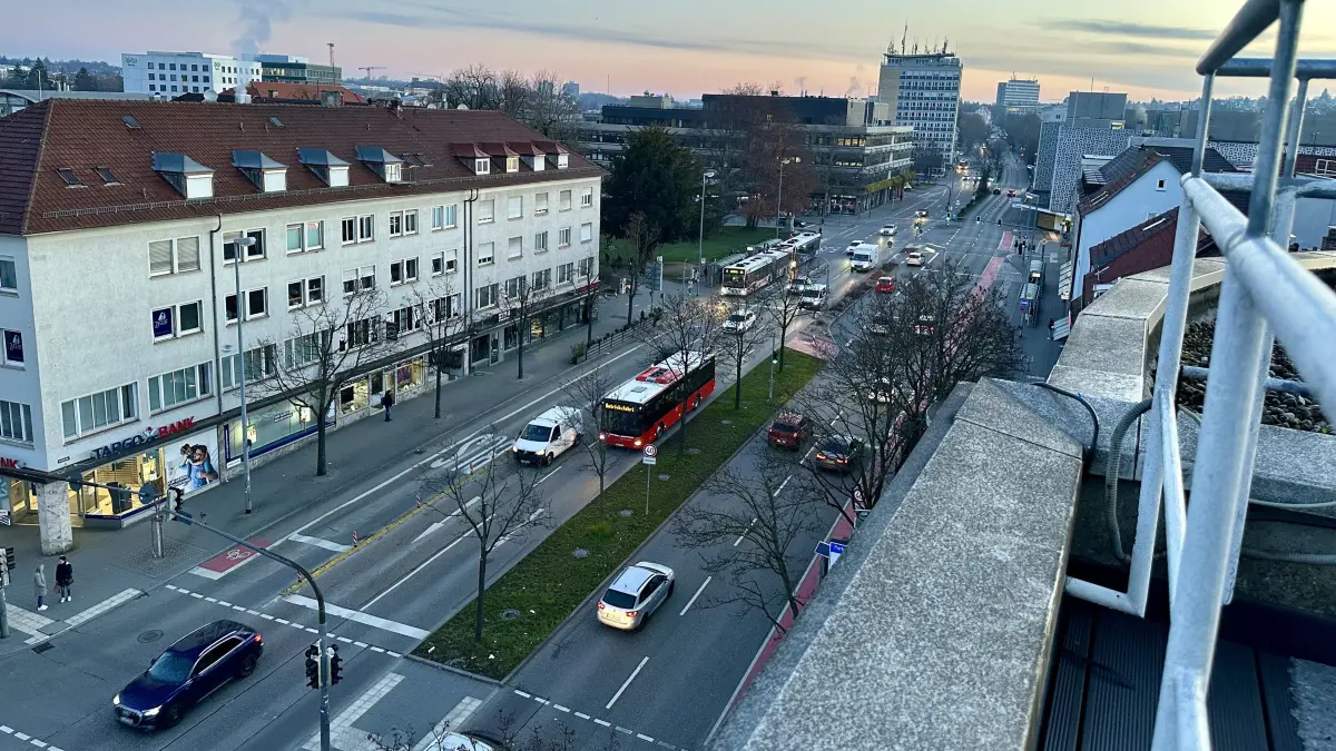 Eberhardstraße Karlstraße Reutlingen 6.50 Uhr und 7.40 Uhr Verkehr