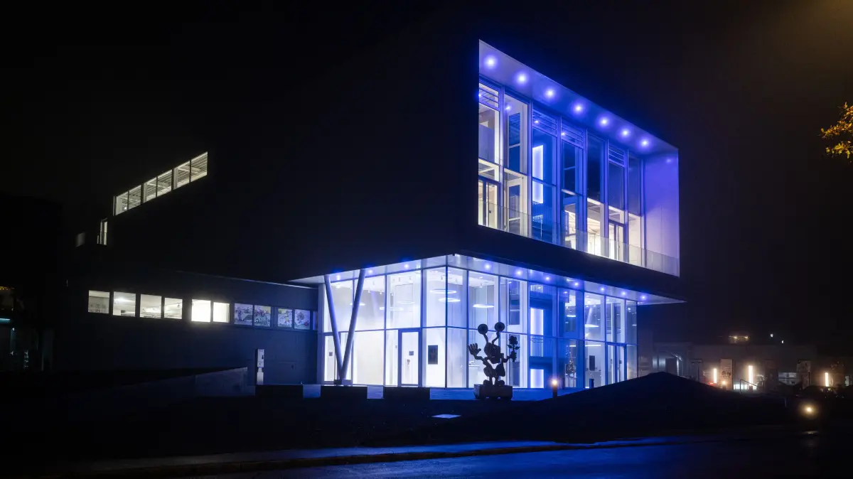 das neue Kunstmuseum bei Nacht
