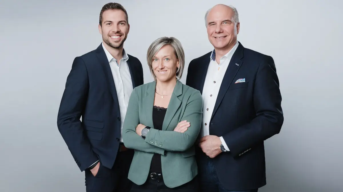 Finanzberater Stefan und Werner Biberacher sowie Christina Häusler
