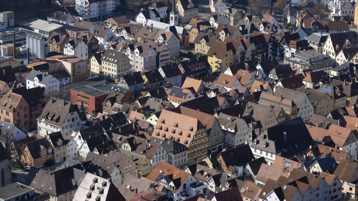 Geislingen - Blick vom Ödenturm auf die Geislinger Altstadt