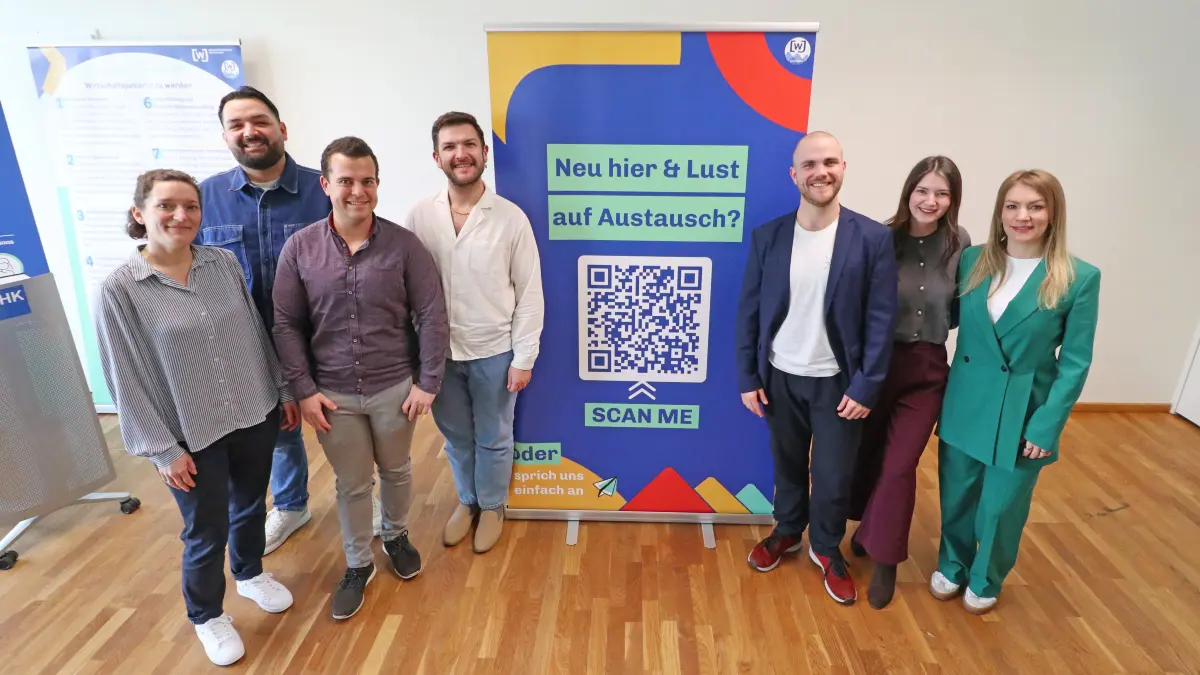 Der Wirtschaftsjunioren-Vorstand für dieses Jahr (von links): Stefanie Suppan (bei der IHK für die Wirtschaftsjunioren zuständig), Osman Ak, Marcel Gams, Florian Smarsly, Marvin Haug, Beatrice Toantea und Carina Schieche.