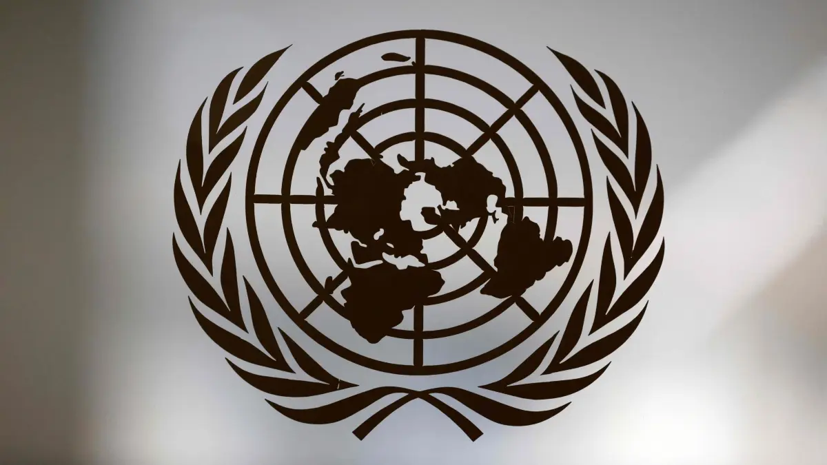 (FILES) The United Nations logo is pictured during the 79th Session of the United Nations General Assembly at the United Nations headquarters in New York City on September 24, 2024. Honduran security forces committed executions, disappearances, and torture last year under a state of emergency adopted to combat gangs, the United Nations High Commissioner for Human Rights reported on March 4, 2026. (Photo by Ludovic MARIN / AFP)