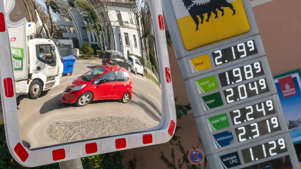 Kraftstoffpreise an der Tankstelle - Bayern: 10.03.2026, Bayern, München: Benzinpreise stehen an der Anzeigetafel einer Tankstelle in München. Foto: Peter Kneffel/dpa +++ dpa-Bildfunk +++