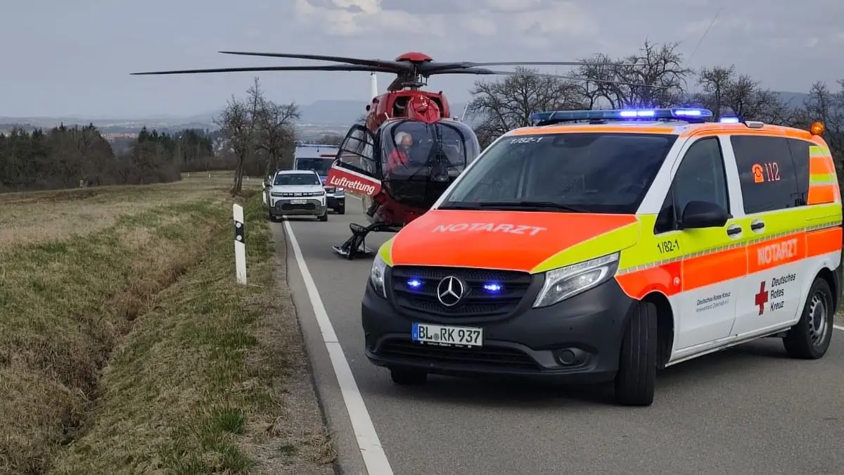 Gestern war bei Geislingen ein Rettungshubschrauber im Einsatz.