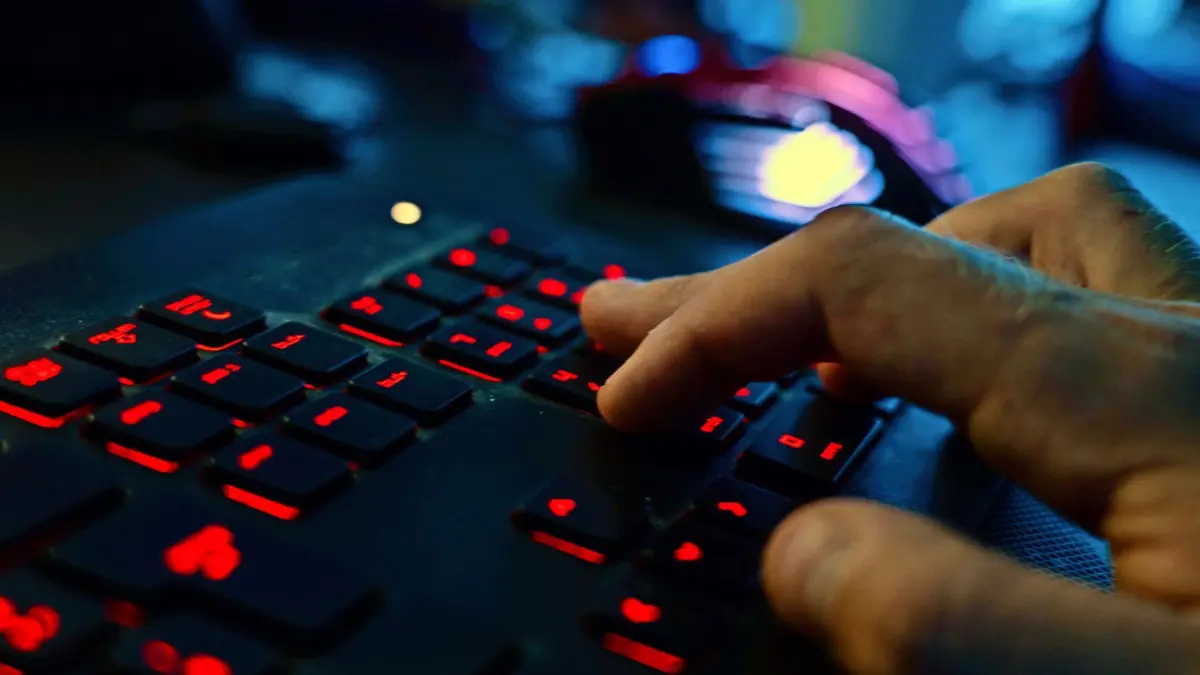 ARCHIV - 29.04.2020, Bayern, Ebing: Ein Mann sitzt am Rechner und tippt auf einer Tastatur. (zu dpa: «Anstieg von Cybertrading-Betrug in Mecklenburg-Vorpommern») Foto: Nicolas Armer/dpa +++ dpa-Bildfunk +++