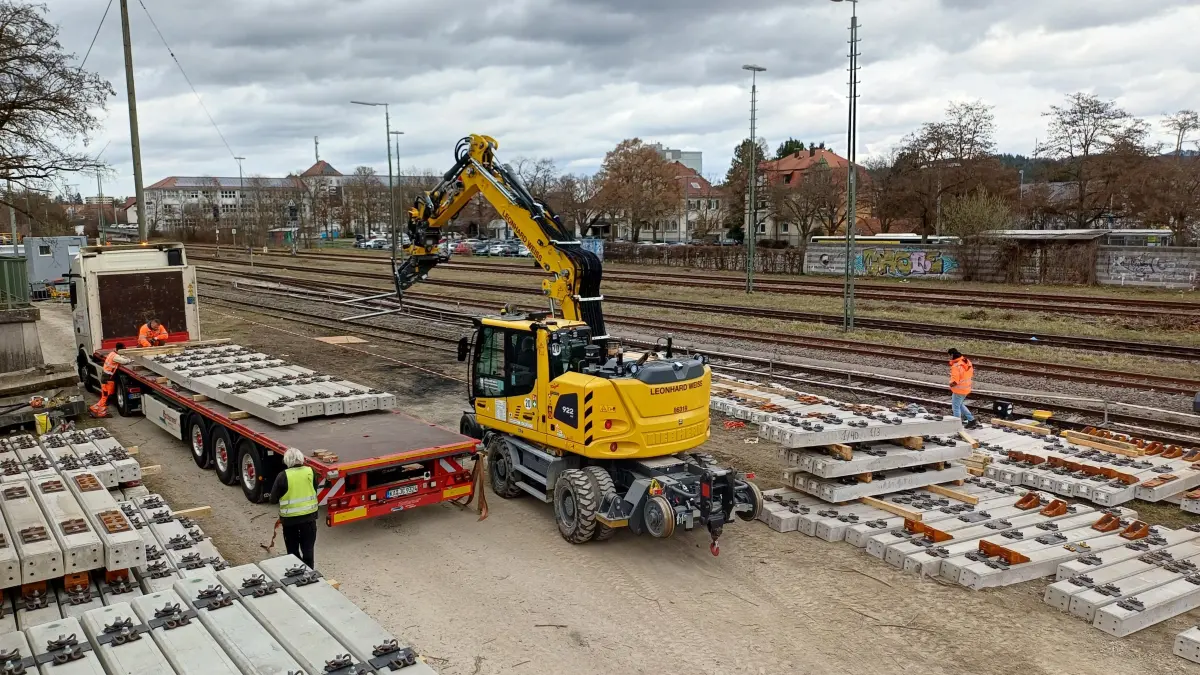 Bahnhof Balingen Baustelle Bauarbeiten Gleis