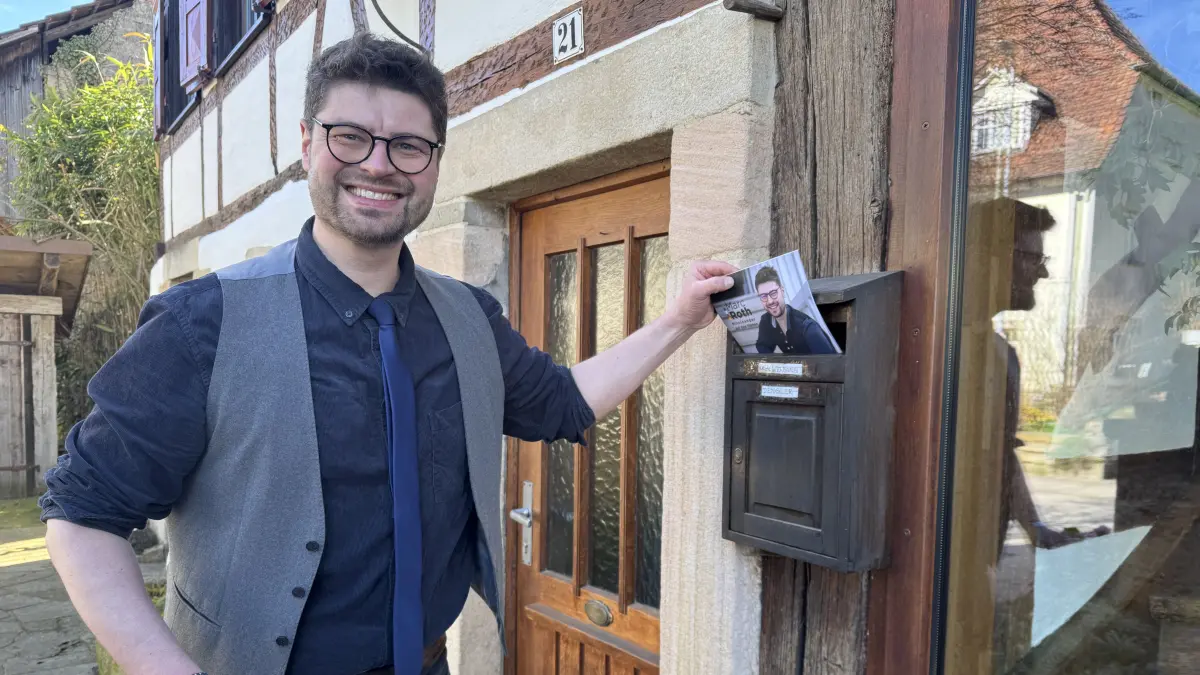 Marc Roth beim Haustürwahlkampf
