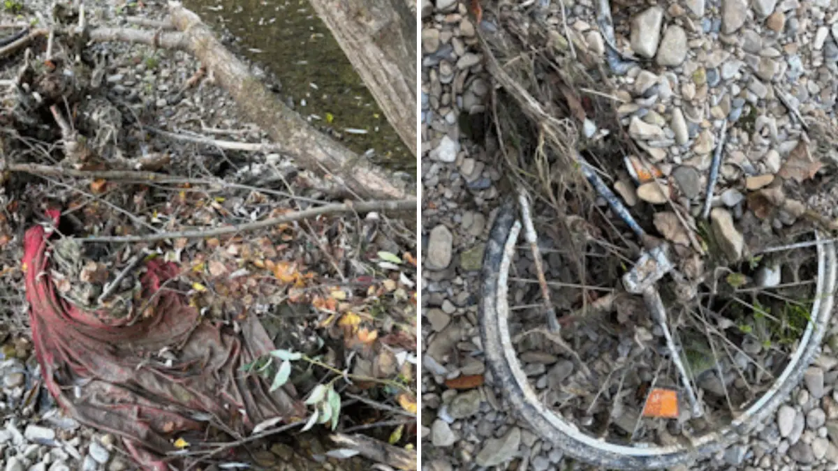 Am Ufer des Neckars östlich des Stauwehrs hat Erlijn van Genuchten jede Menge Müll entdeckt.