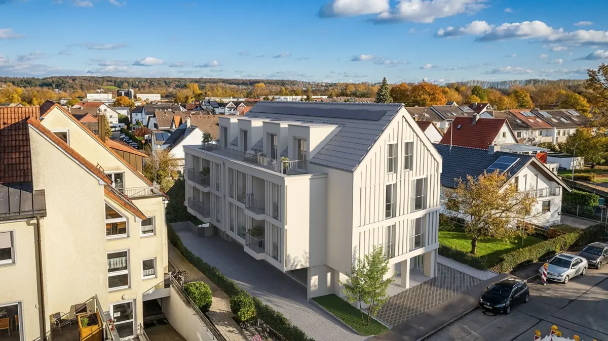 Das Unternehmen Karl Hirn baut mitten in Burlafingen dieses außergewöhnliche Haus.