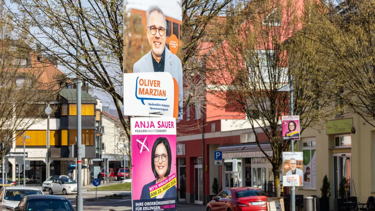 Eislingen OB Wahl Wahlplakate Sauer Marzian