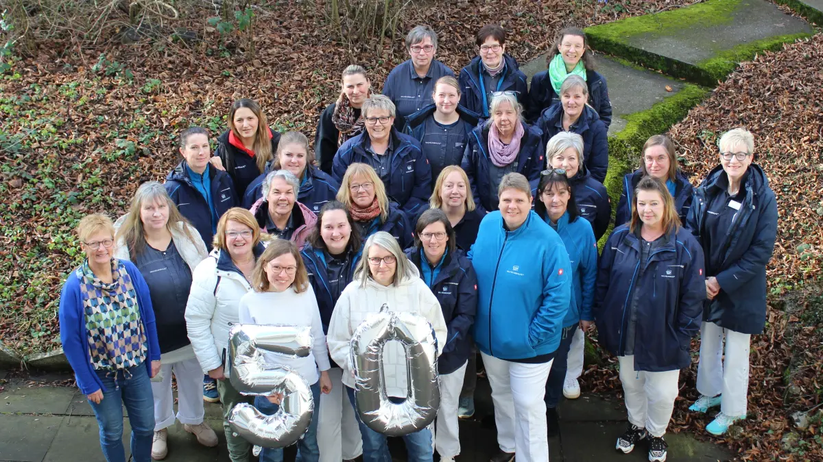 Die Mitarbeiter-Team der Ambulanten Dienste der Wilhelmshilfe, die jetzt ihr 50-jähriges Bestehen feierten.