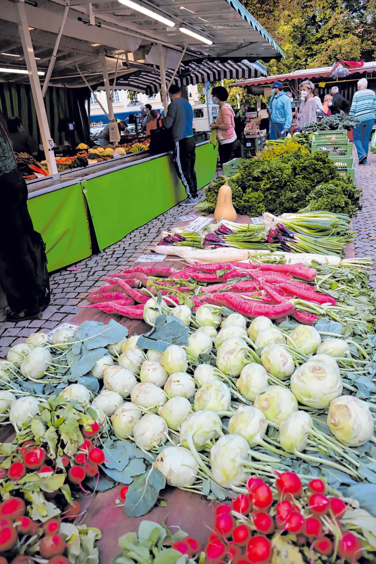 Jetzt wird es bunt: Rettiche und würzige Radieschen in knalligem Rot, bunte Ostereier und noch vieles mehr gibt es freitags auf dem Söflinger Wochenmarkt. ⇥Fotos: Ulrike Hoche