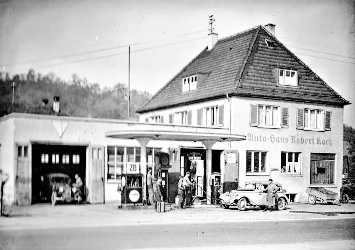 1936 zieht das Autohaus Koch nach Schwäbisch Hall. An dieser Stelle steht jetzt der Neubau.