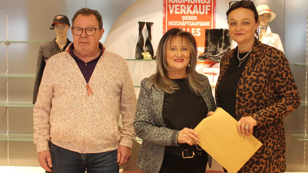 Schuhhaus Scheu Geschäftsaufgabe, Herbert, Branka Scheu, Ulrike Ioannidis