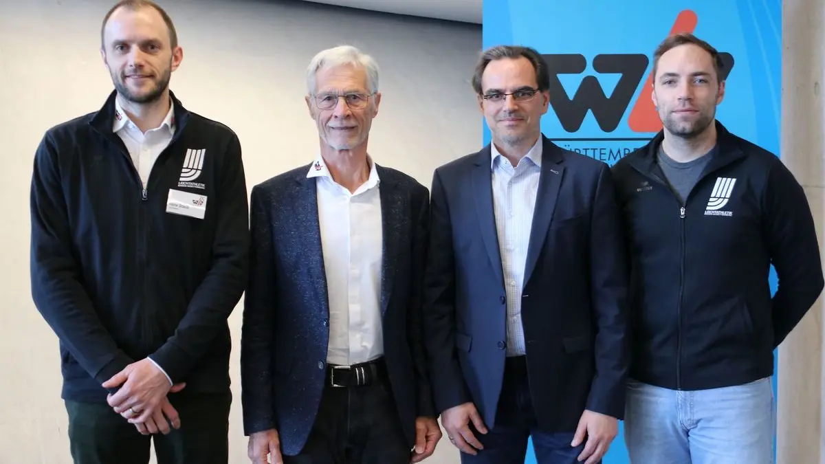 DIe WLV-Spitze (von links) Geschäftsführer Rene Stauß, Präsident Dieter Schneider, Vorstand Finanzen Rolf Setzer und Vorstand Wettkampf- und Leistungssport Max Kottmann