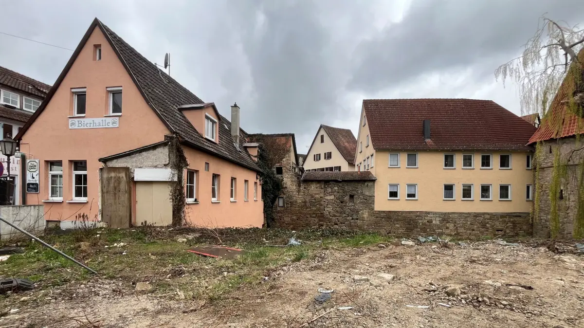 Die Bierhalle an der Ecke Gartenstraße/Schuhstraße in Rottenburg